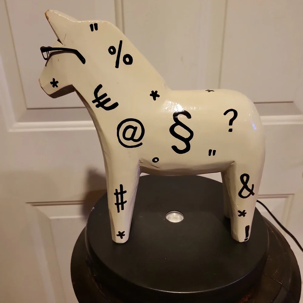 Dala IKEA White Wooden Horse Vintage
